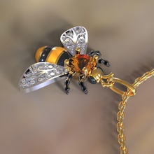 bee pendant jewelry gold silver diamond gem jewel jewellery printable 3dmodel prototype brilliant 3dprint cnc milling printing beependant apis apispendant insect pendants 3d print model - Mito3D
