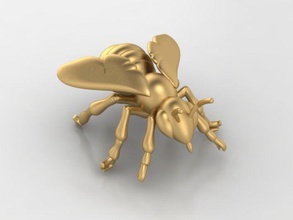 abeja colgante pendiente 3d impresión modelo oro joyería joya collar imprimible plata avispa blanco amarillo cnc colgantes 3d print model - Mito3D