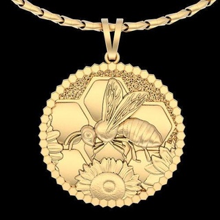 bee pendant silver gold printable jewelry 3d model zbrus wedding pendants 3d print model - Mito3D