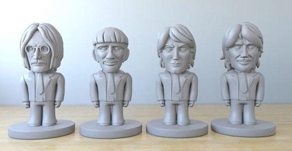escarabajos decorar Beatles 3dmodel 3dprint dibujos animados personaje grupo música juegos juguetes 3d print model - Mito3D
