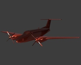 beechcraft Rey aire b200 Listo 3d impresión aeronave Kingair avión pasatiempo bricolaje diy 3d print model - Mito3D