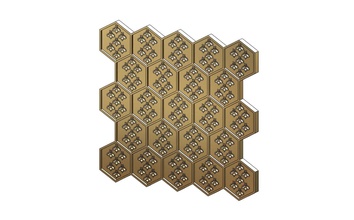beehive motif panel 3dprinting cnc bee printable honeycomb engraving geometric plaster moldings wood gypsum frieze artcam ornament architecture decor carved relief hexagone wall house 3d print model - Mito3D