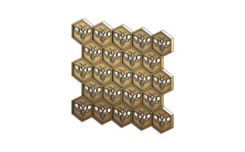 beehive motif panel 3dprinting bee printable honeycomb engraving geometric plaster moldings wood gypsum frieze artcam ornament architecture decor carved cnc relief hexagone wall house other 3d print model - Mito3D