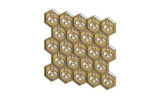 beehive motif relief bee printable honeycomb engraving geometric plaster moldings wood gypsum frieze artcam ornament architecture decor carved cnc hexagone wall house accessories 3d print model - Mito3D