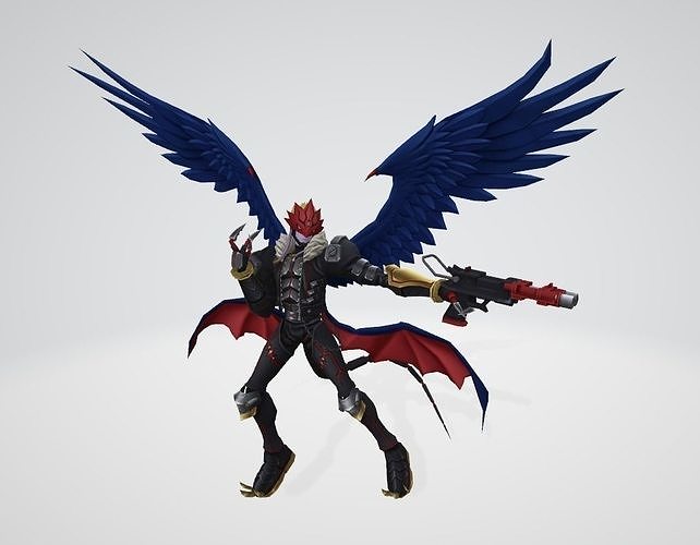 beelzemon x character wings gun digimon monster animetiom cartoon 3d games toys 3D print model - Mito3D