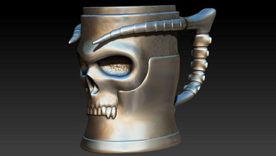 beer stein 3dmodel high cup medieval bee king art sculptures 3d print model - Mito3D