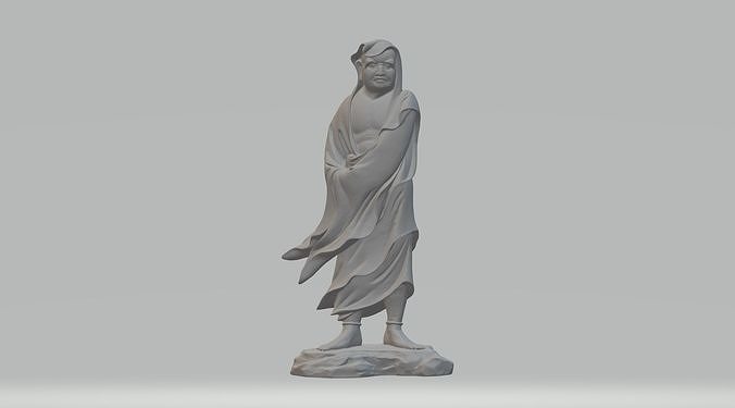 mendicante 3d modello buddha cnc scultura statua meditazione buddismo stampabile divinità Dio religione 3dsmax zbrush astratto arte script modellazione miniature figurine sculture 3D print model - Mito3D