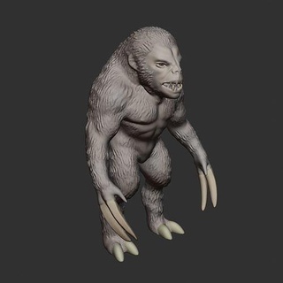Behemoth Helden Magie Kreatur Bibel Monster riesig gigantua Tier Krallen Klaue beißen Gorilla Hochburg Mythos Kunst 3d print model - Mito3D