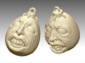 beherit pair of zombie head pendants god godhand zbrush 3dprint games toys 3d print model - Mito3D