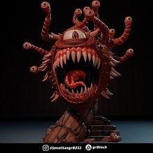 beholder dnd monster dungeonsanddragons rpg eye fantasy mmorpg evil boss creature fictional boardgame face mmo dungeon dragon games toys 3d print model - Mito3D