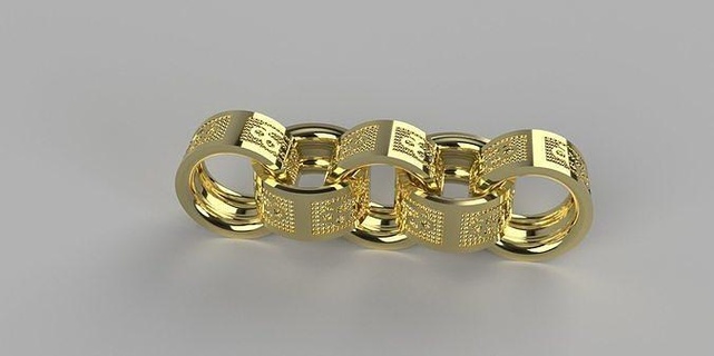 Belcher bağlantı Zincir mücevher altın yazdırılabilir takı gümüş düğün yüzükler nişan platin sterlin bilezik Muşta kolyeler 3d print model - Mito3D