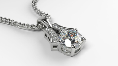 bell-shaped pendant jewelry diamond white gold bell shaped fashion pendants 3d print model - Mito3D