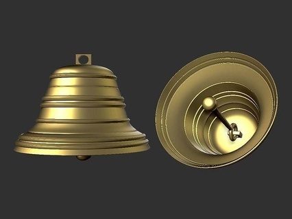 bell 3d handle instrument struck sound vibrate call music decorations holiday bells knot festive captains campane bluebell campanula handbell tinkler house 3d print model - Mito3D