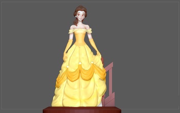 belle princesse statue beauté bête disney anime animation personnage fille joli mignonne art sculptures 3d print model - Mito3D