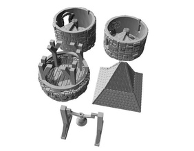 belltower -stl file- games-toys wargame scenery tabletop miniature village buildings games toys game accessories 3d print model - Mito3D