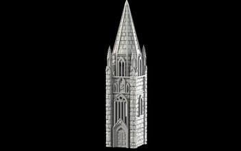 çan kulesi kilise kule mezarlık edinburgh bina fantezi gotik senaryo yazdırılabilir kale cadılar bayramı mimari ölü mezar katedral ölüm zombi kabak taşı oyunlar oyuncaklar yazı tahtası 3d print model - Mito3D