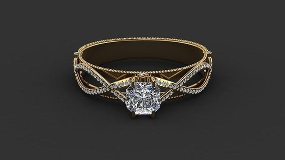beloved ring wedding engagemente diamond gems gold jewels jewelry rings 3d print model - Mito3D