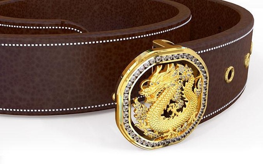 belt 01 - dragon gold jewelry jewel jewellery leather industrial clothing fashion woman belts men style beat buckle character silver 3dprint 3d print model - Mito3D