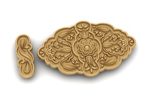 gürtel schnalle zubehörteil mode stil dekoration ornament stickerei 3d print model - Mito3D