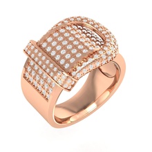cinturón hebilla anillo 140846 compromiso boda diamante cóctel imprimible platino joyería banda italiano oro joya lujo anillos 3d print model - Mito3D