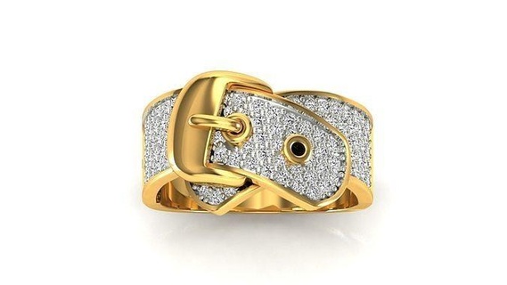 ceinture mode bague engagement diamant bijou imprimable argent or mariage bijoux sterling anneaux 3d print model - Mito3D