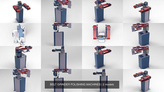 belt grinder polishing machines brush industry machine metal polish science tools equipment stainless steel brushed 3d print model - Mito3D