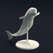 beluga ballena 3d impresión animal pez marina fauna silvestre criatura escultura figurilla miniaturas presupuesto soportado realista compañero lindo estatua Arte esculturas 3d print model - Mito3D