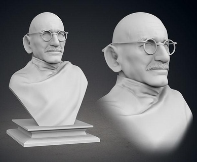 ben kingsley as gandhi buste mahatma mohandas art sculptures film inde 3d print model - Mito3D