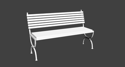 bench05 druckbar Haus Bank low poly outdoor Holz Metall Straße park sitzen Möbel Stuhl 3d print model - Mito3D