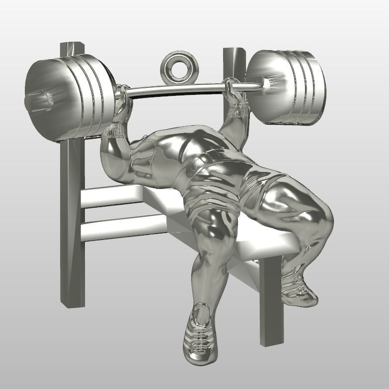panchina stampa palestra atleta pendente fitness esercizio panca sollevamento pesi bodybuilder muscolo mrolympia arnold gioielleria ciondoli 3D print model - Mito3D