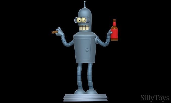 cintreuse pliant Rodriguez futurama robot métal Masculin Bière cigarette art sculptures 3D print model - Mito3D