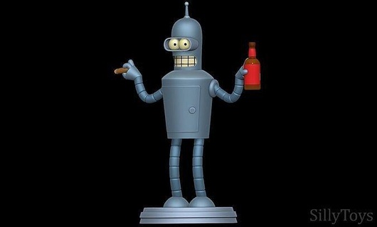 Bender Biegen Rodriguez Futurama Roboter Metall männlich Bier Zigarette Kunst Skulpturen 3d print model - Mito3D