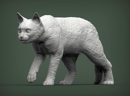 Bengala gato animal mamífero salvaje mascota gatito naturaleza escultura estatuilla recuerdo 3d impresión modelo Arte esculturas bengala 3d print model - Mito3D