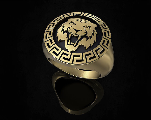 Bengala Tigre anillo 3d imprimible stl joyería joya anillos oro plata platino libra esterlina hombres relevar animal bestia bosque Jungel 3D print model - Mito3D
