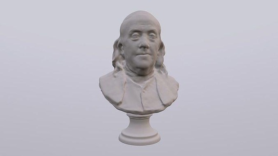 Benjamín franklin busto hombre estatua figura cabeza masculino mármol escanear Estados Unidos americano establecimiento padre Arte escaneos réplicas 3d print model - Mito3D