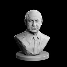 benjamin netanyahu escultura arte estátua mármore retrato homem velho presidente política humano cabeça personagem miniatura estatueta corpo esculturas ministro israel 3d print model - Mito3D