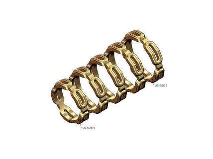 bent chain link motif band us sizes 5to9 gold jewelry printable ring sterling silver luxury bling stacker stackable jewellery simple modern fashion 3d model rings 3d print model - Mito3D