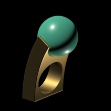 dobrado globo jóias mundo anel de cobre abs anéis 3d print model - Mito3D
