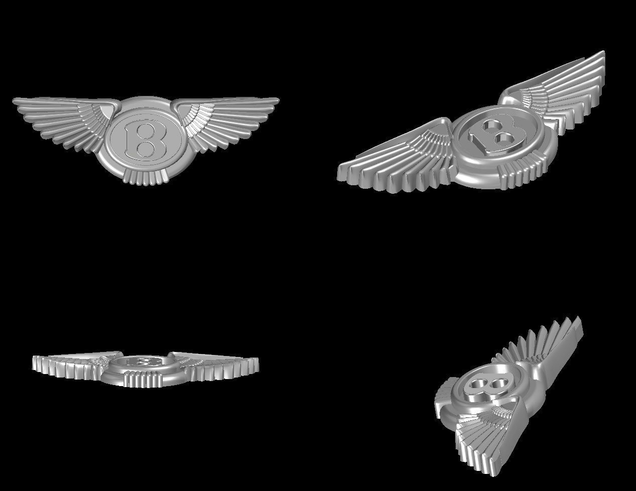 bentley logo keychain car art logos emblem vehicle luxury jewelry wings wing filigree key fly bird auto 3D print model - Mito3D