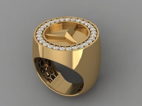 benz04 or gemme bague bijou engagem mode sterling diamant brillant mariage beauté saphir vêtements 3d print model - Mito3D