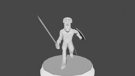 beran barbarian lotr rpg miniatures model fantasy game games art man knight people toys board 3d print model - Mito3D