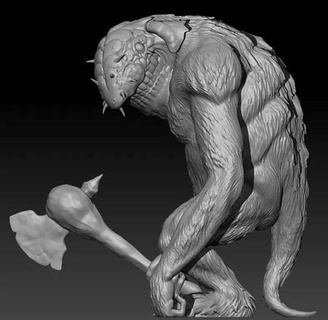 furioso troll manga miura Kentarò creatura spadaccino nero statua schifoso figura azione giocattolo arte sculture 3d print model - Mito3D