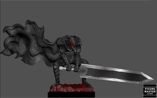 enloquecido tripas columpio fantasía anime espada personaje 3d impresión modelo Arte esculturas 3d print model - Mito3D