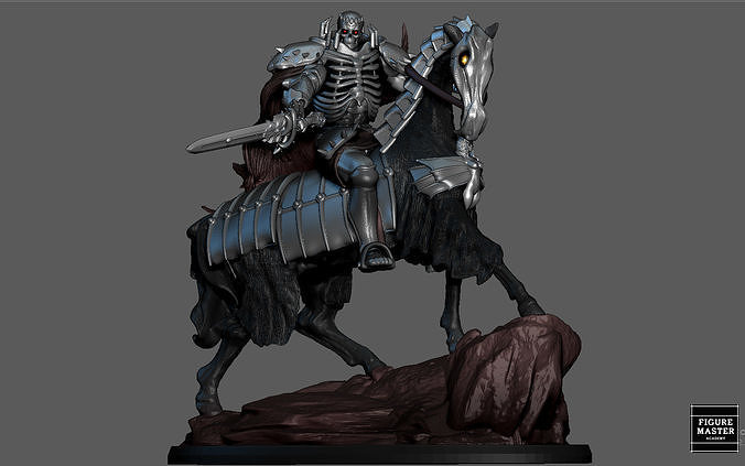 berserk skull knight fantasy anime sword character guts 3d print model art sculptures 3D print model - Mito3D