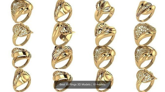 melhor 10 argolas 3d modelos jóias noivado anel joalheria imprimível diamante moda beleza Casamento 3d print model - Mito3D