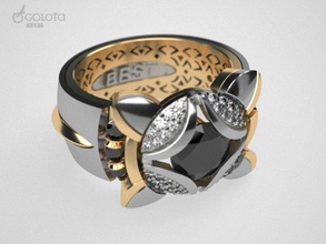 le meilleur complexe de l'anneau bijoux la complexité multicolore délicat élégant inhabituelle divertissant cher prime riche incroyable luxe esthète l'esthétique mens les anneaux 3d print model - Mito3D