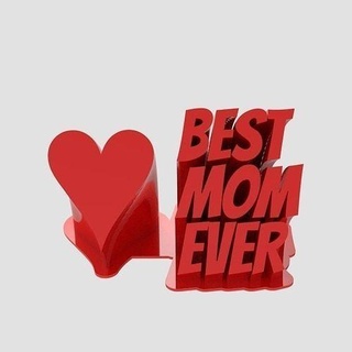 migliore mamma mai regalo casa arte cuore madre giorno arredamento decorazione testo segni loghi 3d print model - Mito3D