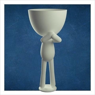 beto standing hands mouth pot vase plant decor interior design house 3d print model - Mito3D