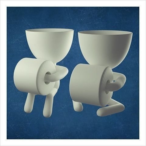 beto baño papel soporte florero decoración casa 3D print model - Mito3D