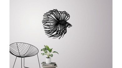 betta pesce parete decorazione arredamento 3d stampa acquario animali arte 2019 natura illustrazione mare casa silhouette 3d print model - Mito3D